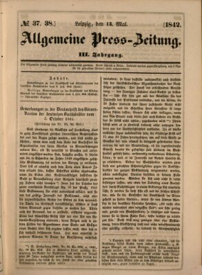 Allgemeine Preß-Zeitung Freitag 13. Mai 1842