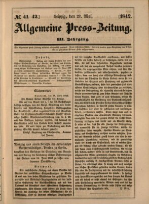 Allgemeine Preß-Zeitung Freitag 27. Mai 1842