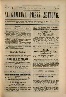 Allgemeine Preß-Zeitung Samstag 21. Januar 1843