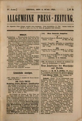 Allgemeine Preß-Zeitung Samstag 4. März 1843