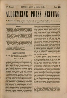 Allgemeine Preß-Zeitung Samstag 3. Juni 1843