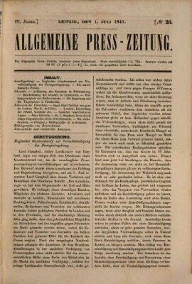 Allgemeine Preß-Zeitung Samstag 1. Juli 1843