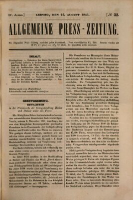 Allgemeine Preß-Zeitung Samstag 12. August 1843