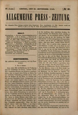 Allgemeine Preß-Zeitung Samstag 30. September 1843