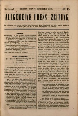 Allgemeine Preß-Zeitung Samstag 2. Dezember 1843