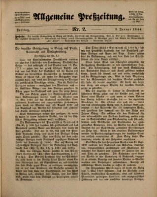 Allgemeine Preß-Zeitung Freitag 5. Januar 1844