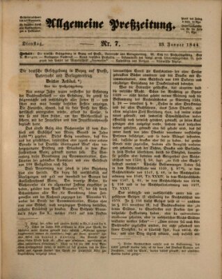 Allgemeine Preß-Zeitung Dienstag 23. Januar 1844