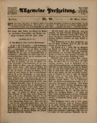 Allgemeine Preß-Zeitung Freitag 29. März 1844