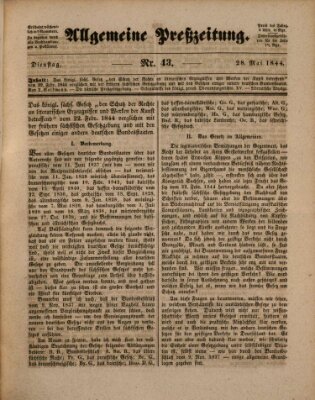 Allgemeine Preß-Zeitung Dienstag 28. Mai 1844