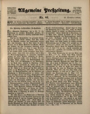 Allgemeine Preß-Zeitung Freitag 11. Oktober 1844