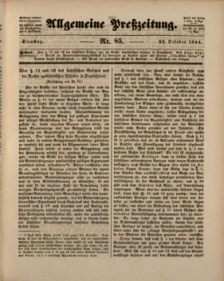 Allgemeine Preß-Zeitung Dienstag 22. Oktober 1844