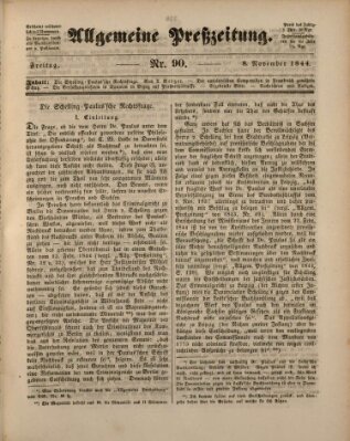 Allgemeine Preß-Zeitung Freitag 8. November 1844