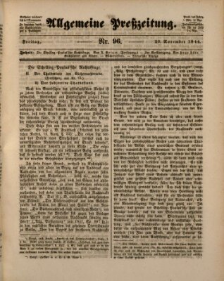 Allgemeine Preß-Zeitung Freitag 29. November 1844