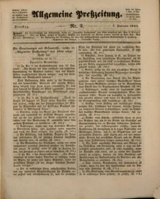 Allgemeine Preß-Zeitung Dienstag 7. Januar 1845