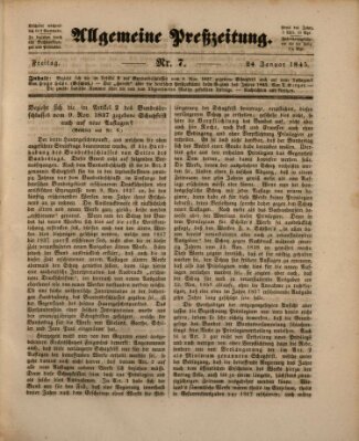 Allgemeine Preß-Zeitung Freitag 24. Januar 1845