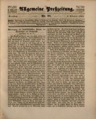 Allgemeine Preß-Zeitung Dienstag 4. Februar 1845