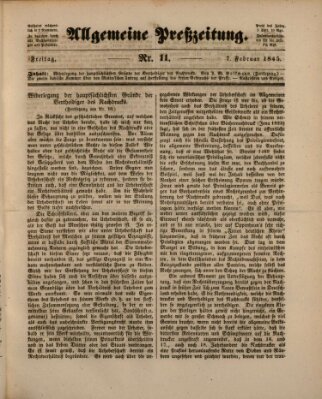 Allgemeine Preß-Zeitung Freitag 7. Februar 1845