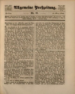 Allgemeine Preß-Zeitung Freitag 14. März 1845