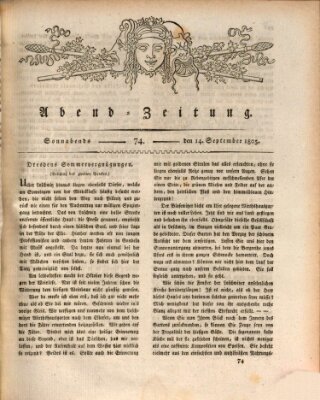 Abend-Zeitung Samstag 14. September 1805