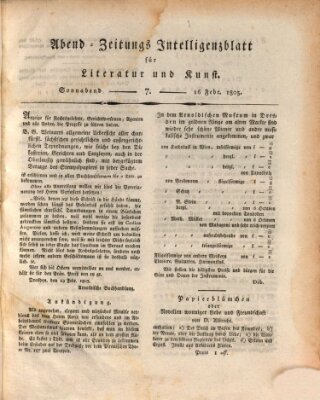 Abend-Zeitung Samstag 16. Februar 1805