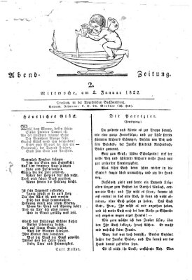 Abend-Zeitung Mittwoch 2. Januar 1822