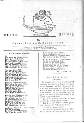 Abend-Zeitung Donnerstag 10. Januar 1822