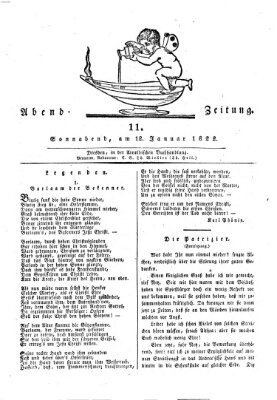 Abend-Zeitung Samstag 12. Januar 1822