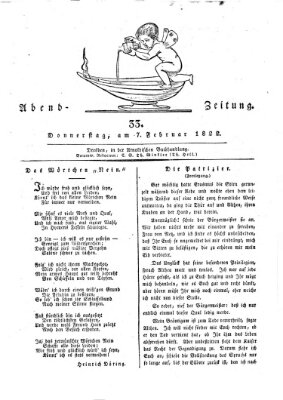 Abend-Zeitung Donnerstag 7. Februar 1822