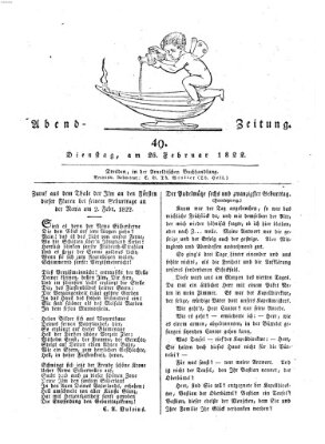 Abend-Zeitung Dienstag 26. Februar 1822