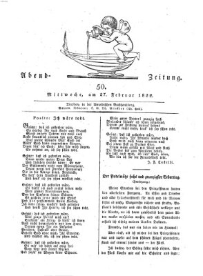 Abend-Zeitung Mittwoch 27. Februar 1822