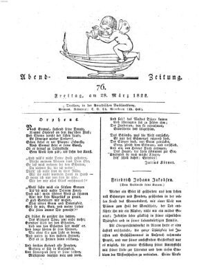 Abend-Zeitung Freitag 29. März 1822