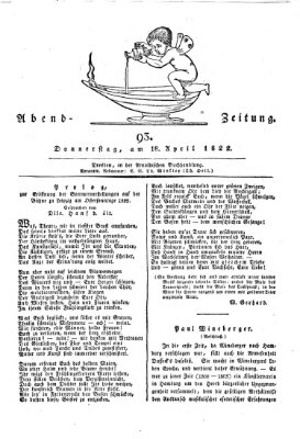 Abend-Zeitung Donnerstag 18. April 1822