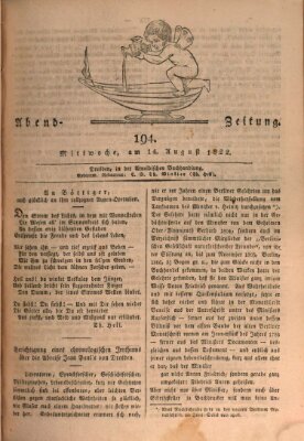 Abend-Zeitung Mittwoch 14. August 1822