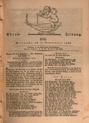 Abend-Zeitung Mittwoch 11. September 1822