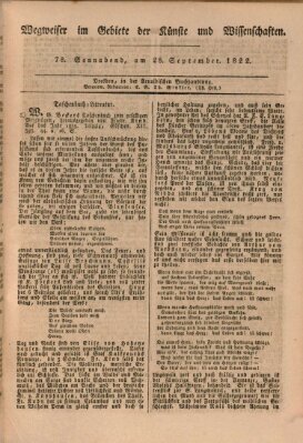 Abend-Zeitung Samstag 28. September 1822