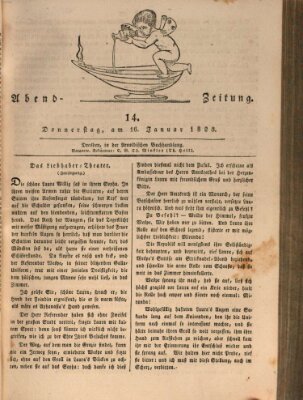 Abend-Zeitung Donnerstag 16. Januar 1823