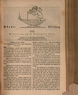 Abend-Zeitung Samstag 27. September 1823