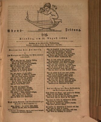 Abend-Zeitung Dienstag 31. August 1824