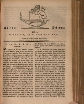 Abend-Zeitung Samstag 25. September 1824