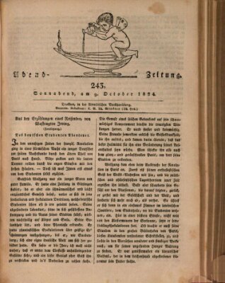 Abend-Zeitung Samstag 9. Oktober 1824