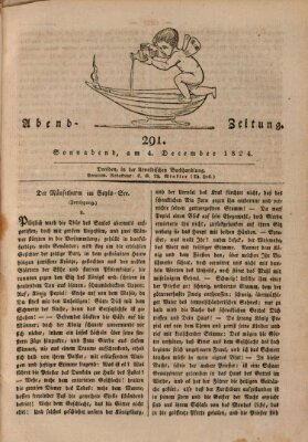 Abend-Zeitung Samstag 4. Dezember 1824