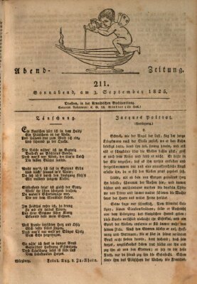 Abend-Zeitung Samstag 3. September 1825