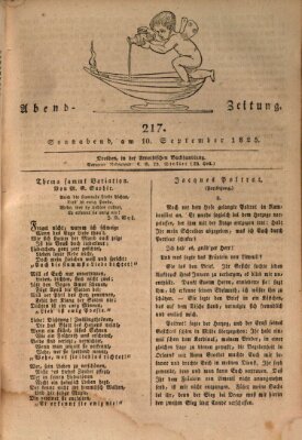 Abend-Zeitung Samstag 10. September 1825