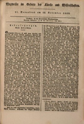 Abend-Zeitung Samstag 12. November 1825