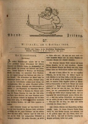 Abend-Zeitung Mittwoch 1. Februar 1826