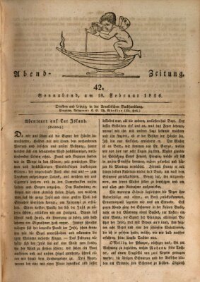 Abend-Zeitung Samstag 18. Februar 1826