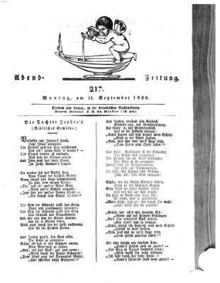 Abend-Zeitung Montag 11. September 1826