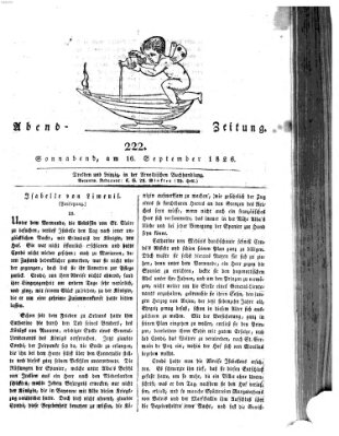 Abend-Zeitung Samstag 16. September 1826