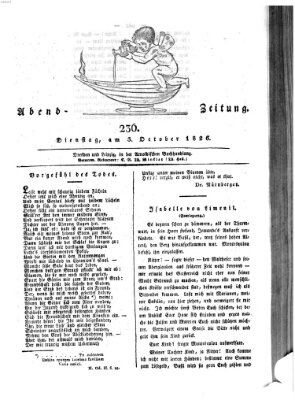 Abend-Zeitung Dienstag 3. Oktober 1826