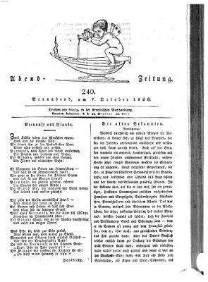 Abend-Zeitung Samstag 7. Oktober 1826